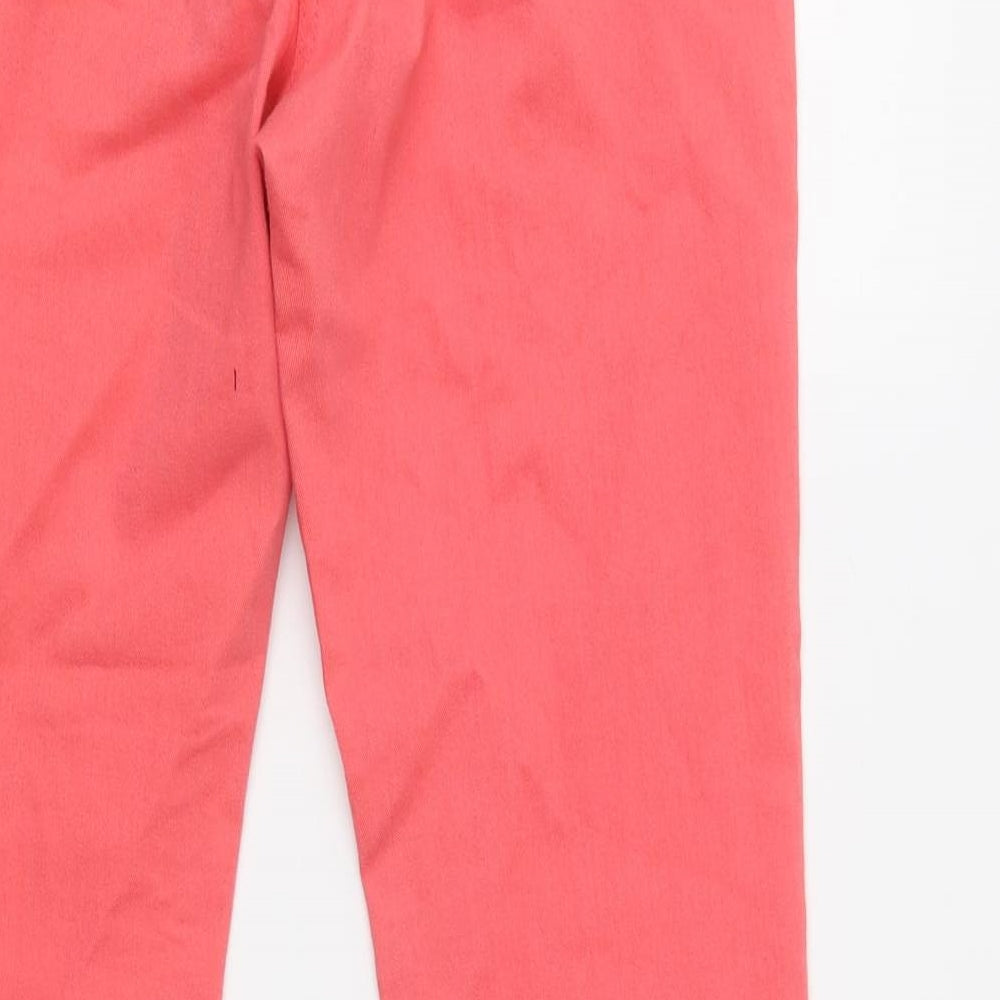 Brand and care label for BHS women’s pink cotton skinny jeans, size UK 12, 31-inch leg regular button