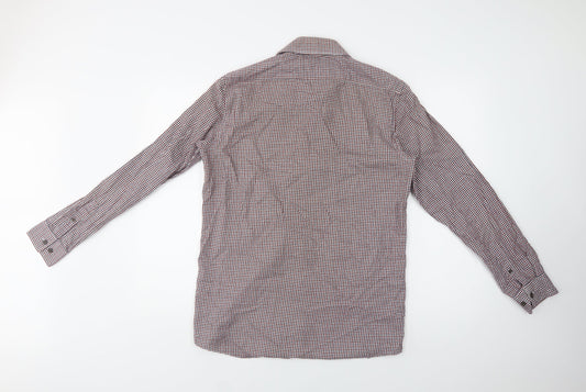 Mens UK Size 15 Matalan Red Button-Up Long Sleeve Casual Shirt