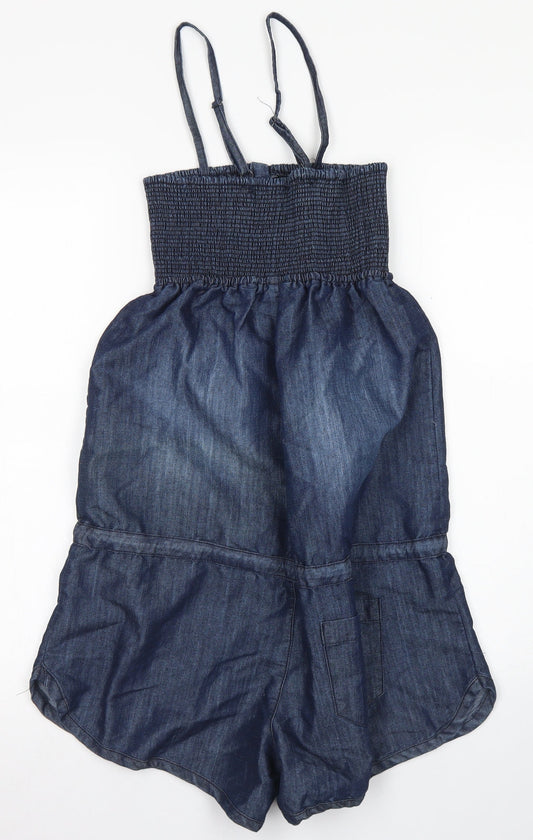 Denim Co Womens Blue  Cotton Playsuit One-Piece Size 8