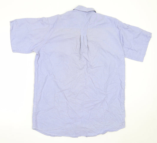 HARBOUR BAY Mens Blue Cotton Button-Up Size M Collared