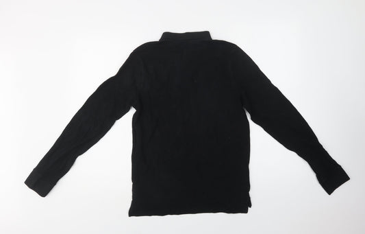 Industrialize Mens Black Cotton Polo Size XS Collared Button