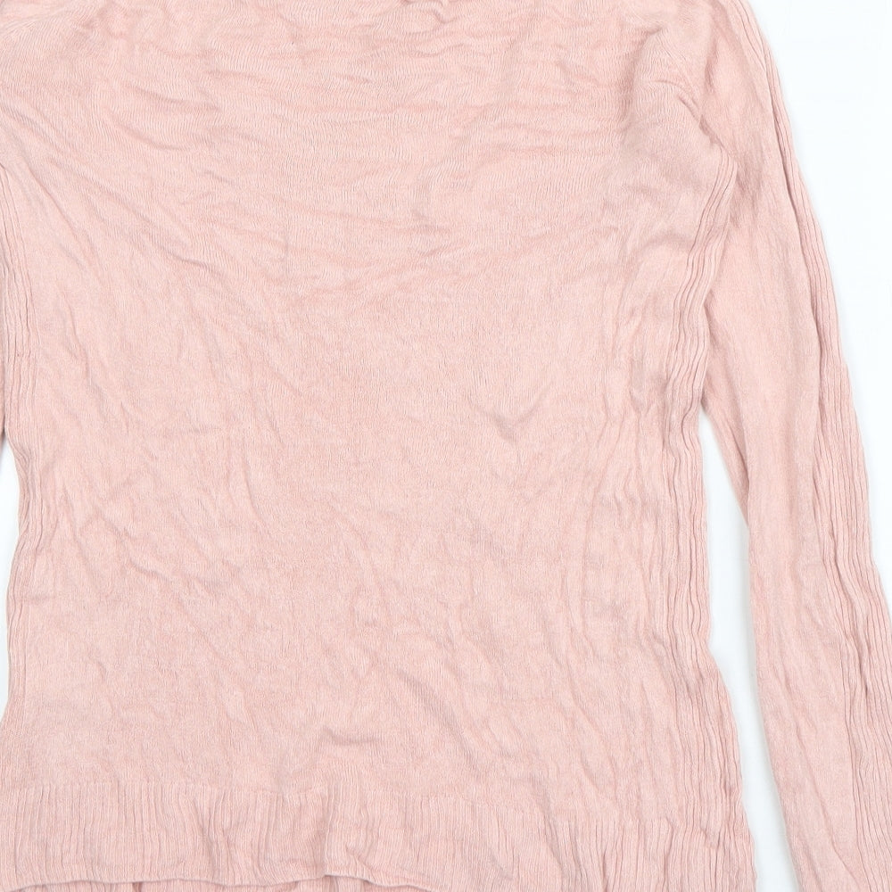 TU Womens Pink Boat Neck Acrylic Pullover Jumper Size 8