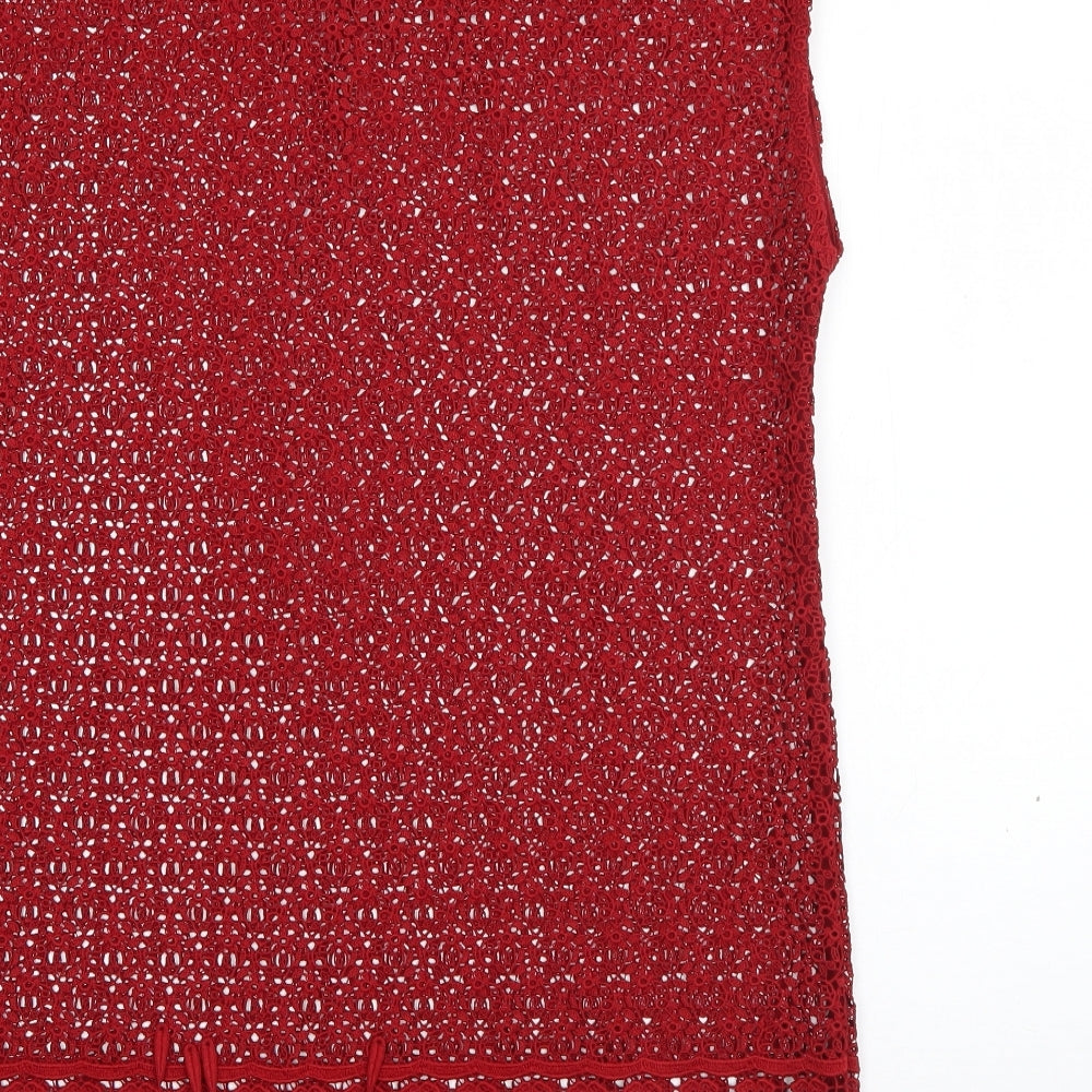 Womens UK Size 12 NEXT Red Basic Blouse