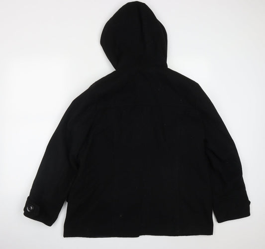 Womens UK Size 8 Wardrobe Essentials Black Pea Coat