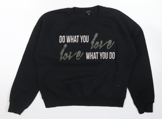 Additional front view of 915 Generation girls’ black polyester pullover sweatshirt, size 12-13, years