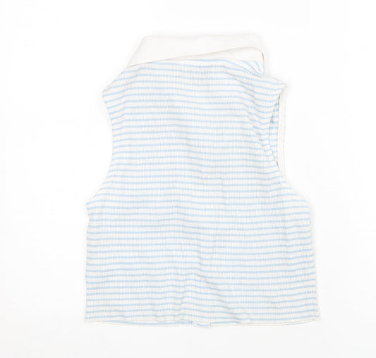 Primark Womens Multicoloured Striped Cotton Basic Button-Up Size S Collared