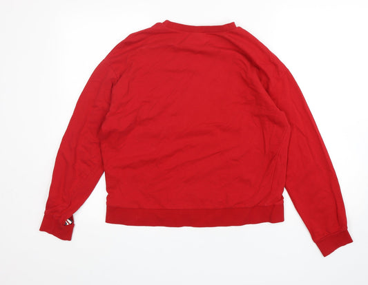 H&M Womens Red Cotton Pullover Sweatshirt Size M