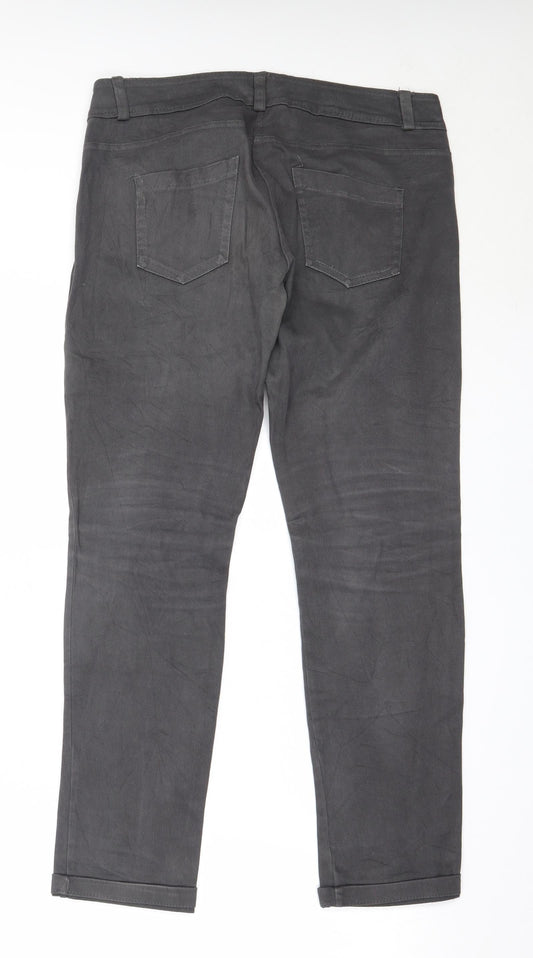 Womens UK Size M Preworn Regular Fit Grey Trousers