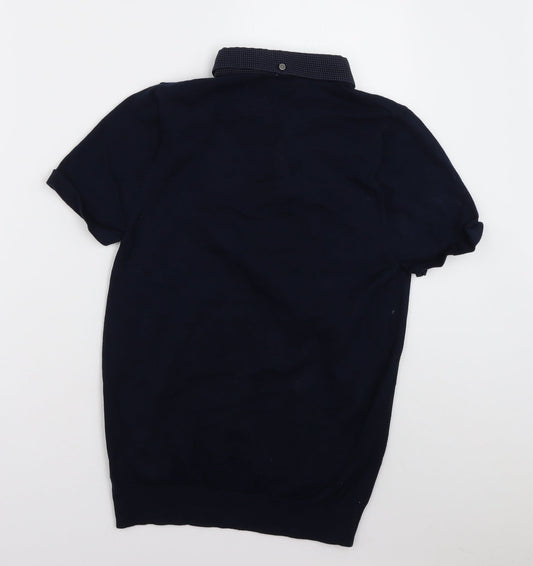 NEXT Mens Blue Cotton Polo Size XS Collared Button