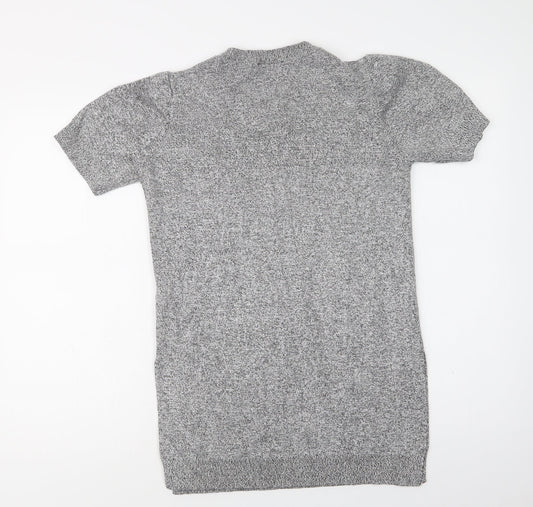 Womens UK Size 10 Topshop Grey Tunic Blouse