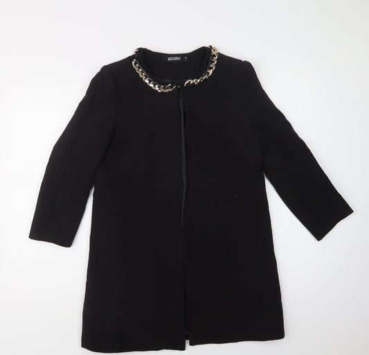 Womens UK Size 8 Missguided Black Overcoat