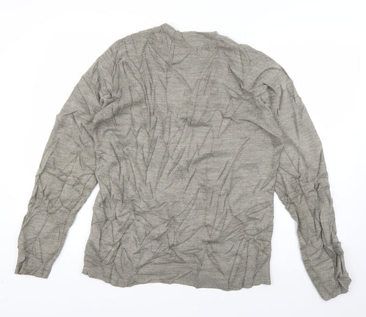 Marks and Spencer Mens Grey V-Neck Acrylic Pullover Jumper Size M