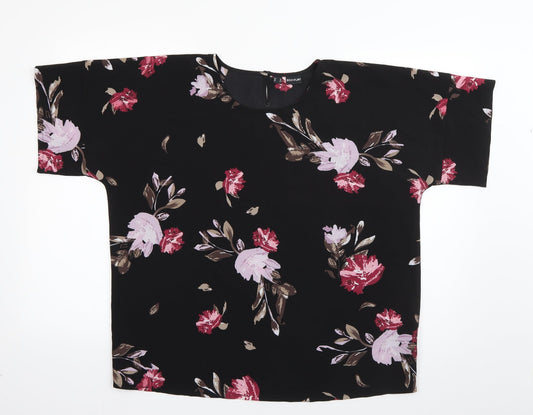 Womens UK Size 12 Body Flirt Black Basic Blouse