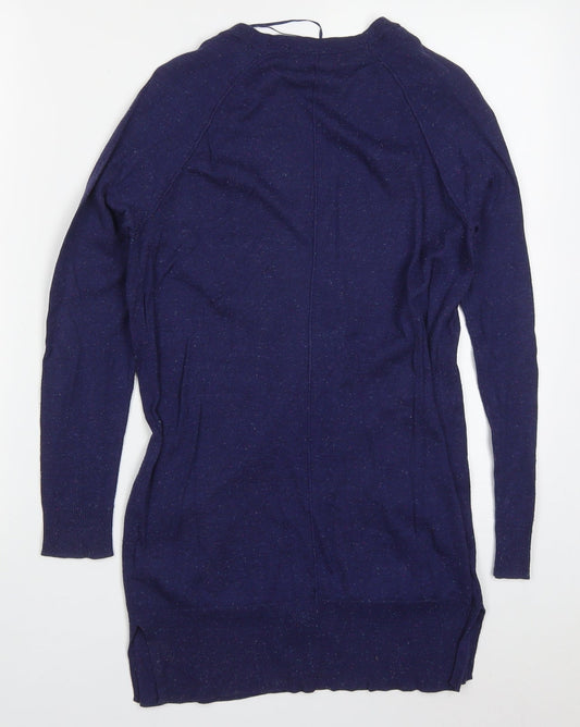 TU Womens Blue V-Neck Cotton Cardigan Jumper Size 8