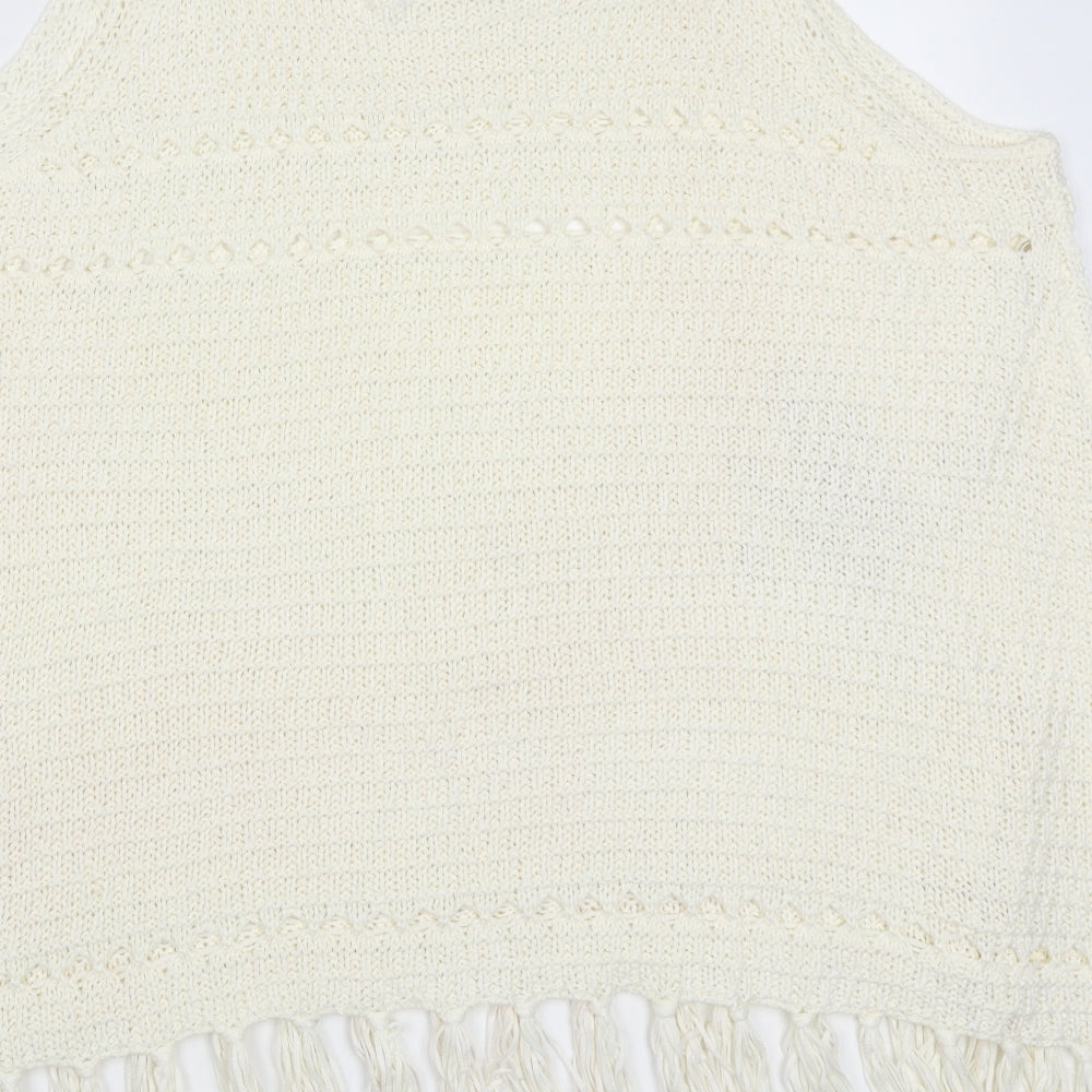 Somedays Lovin Womens Ivory Round Neck Acrylic Vest Jumper Size L