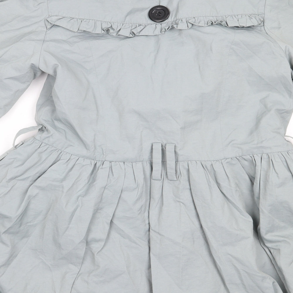 Ribbon Womens Grey Overcoat Coat Size 12