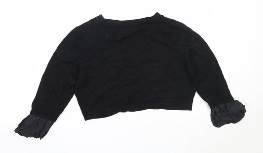 Coast Womens Black Round Neck Viscose Cardigan Jumper Size M