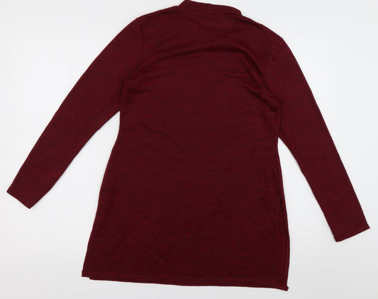 Boohoo Womens Red Polyester Pullover Sweatshirt Size 14 Pullover
