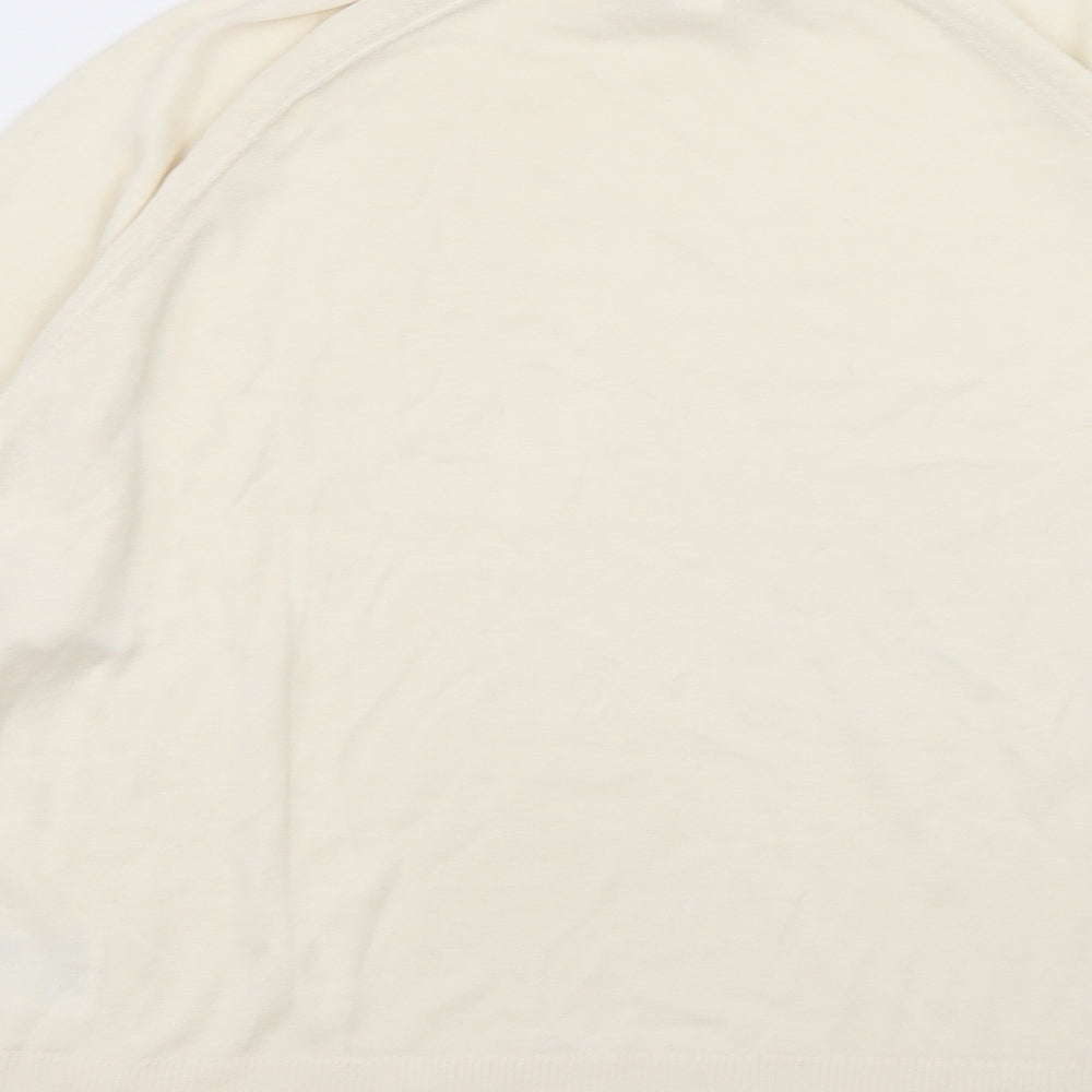 H&M Womens White Acrylic Pullover Sweatshirt Size L Pullover