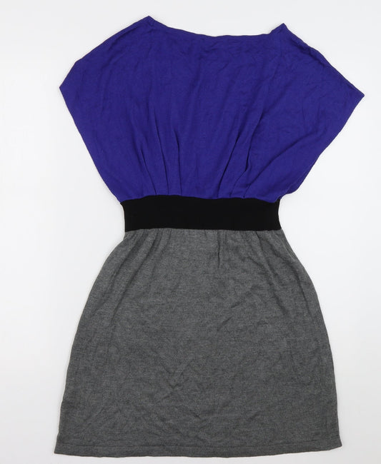 George Womens Purple Viscose A-Line Size 10 Boat Neck Pullover