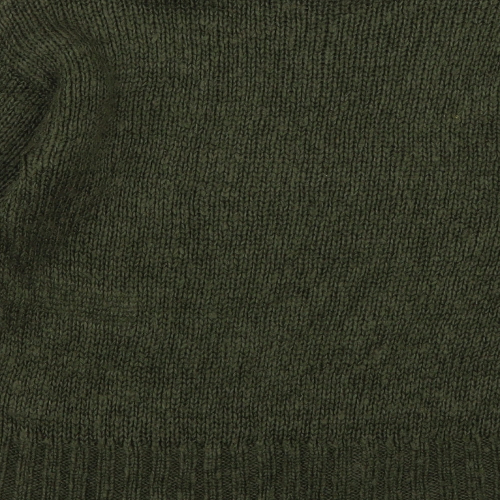 New Look Girls Green Crew Neck Acrylic Pullover Jumper Size 9 Years Pullover
