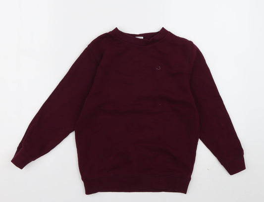 sainsburys Boys Red Crew Neck Cotton Pullover Jumper Size 4 Years Pullover