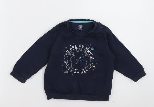 F&F Girls Blue Cotton Pullover Jumper Size 6-9 Months Pullover - you are my world
