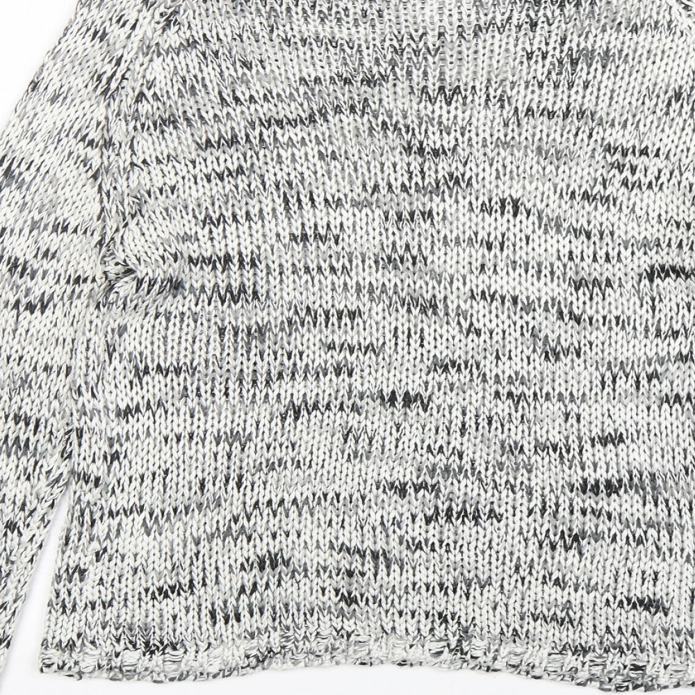 Brand and care label for Cubus women’s grey round neck acrylic jumper, size M