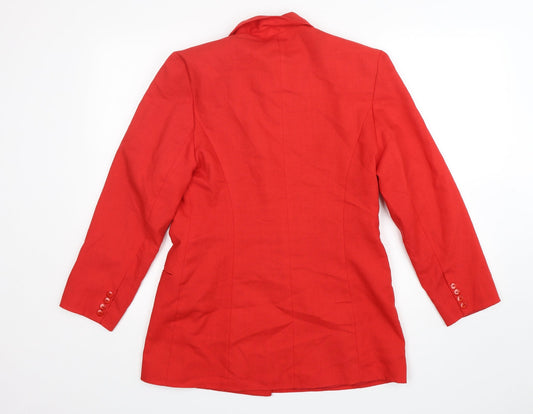 Etam Womens Red Polyester Jacket Blazer Size 12