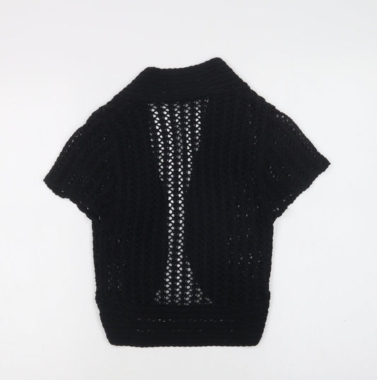 George Womens Black V-Neck Acrylic Shrug Jumper Size 10