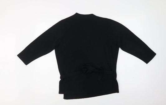 Womens UK Size 16 Debenhams Black Wrap Jumper