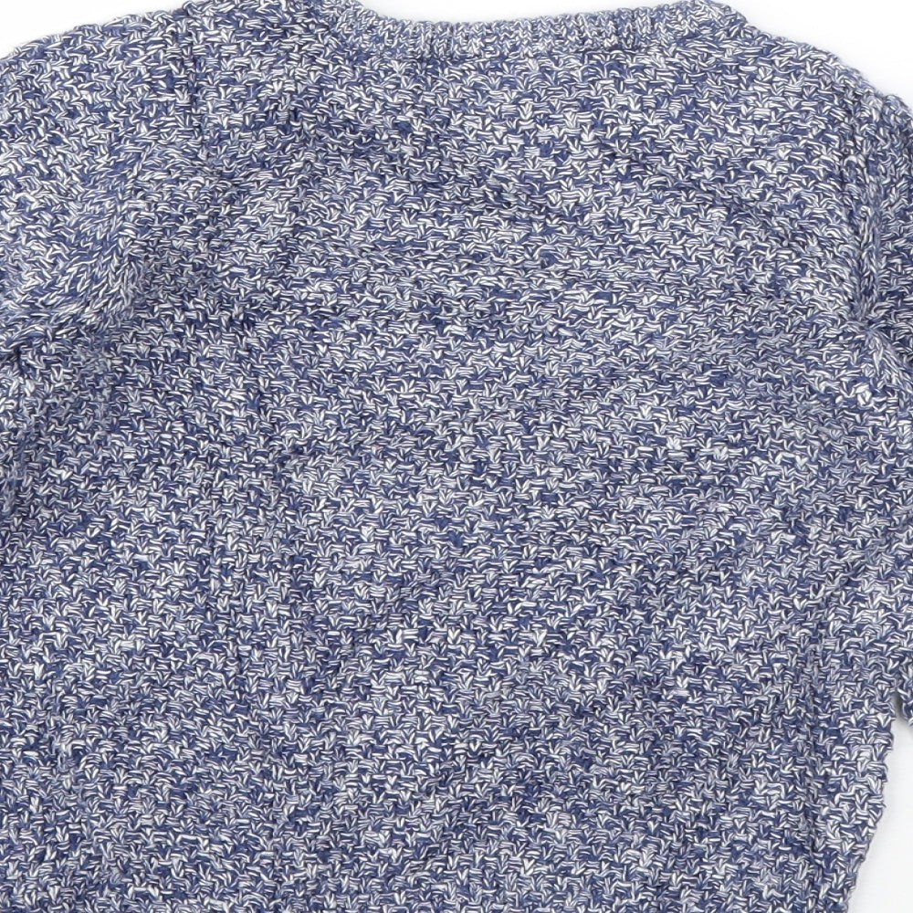 Marks and Spencer Boys Blue Round Neck Cotton Pullover Jumper Size 5-6 Years Pullover