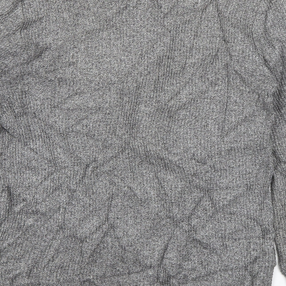 H&M Mens Grey Crew Neck Acrylic Pullover Jumper Size S