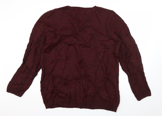 ASOS Mens Red Round Neck Acrylic Pullover Jumper Size M