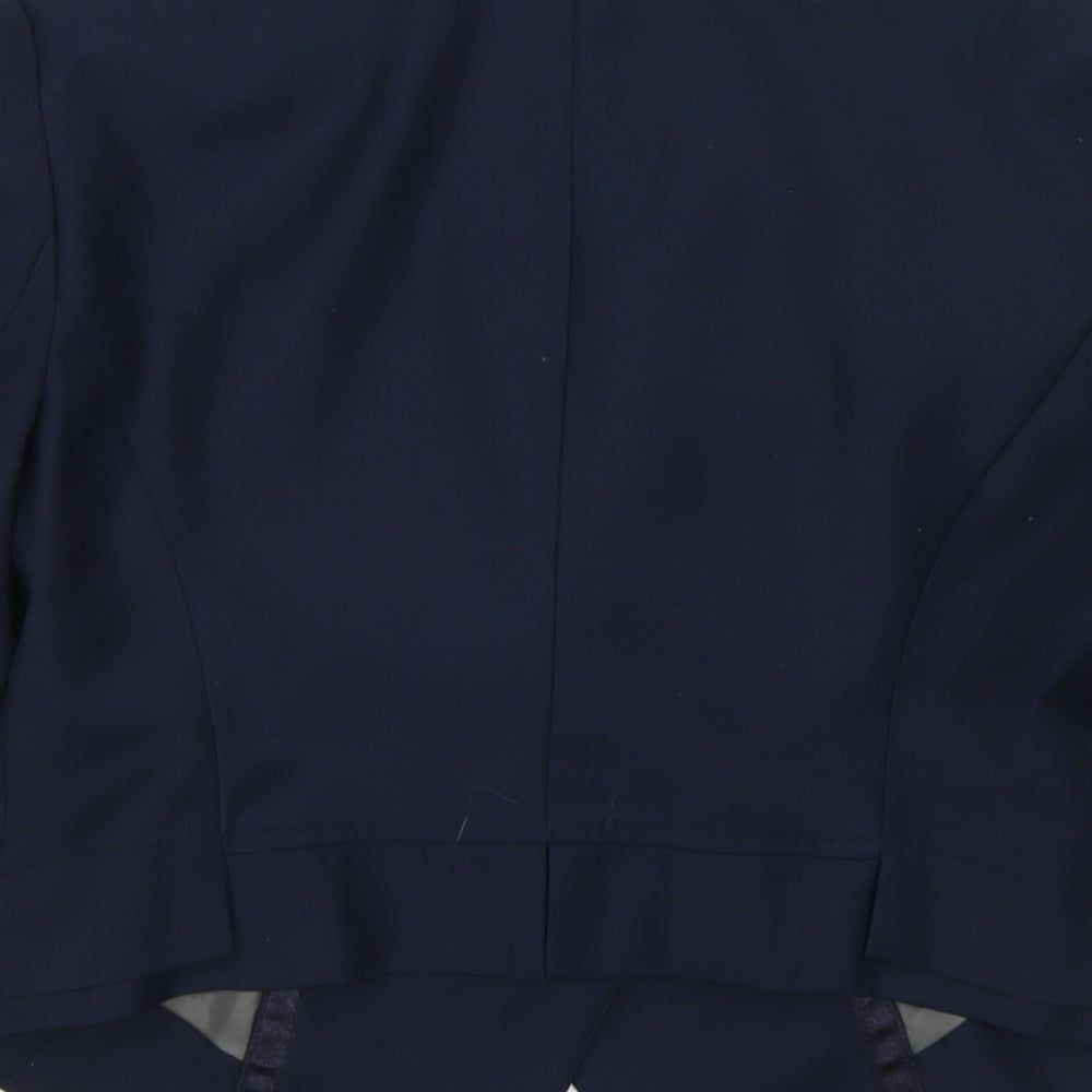 LUX. Womens Blue Polyester Jacket Blazer Size S