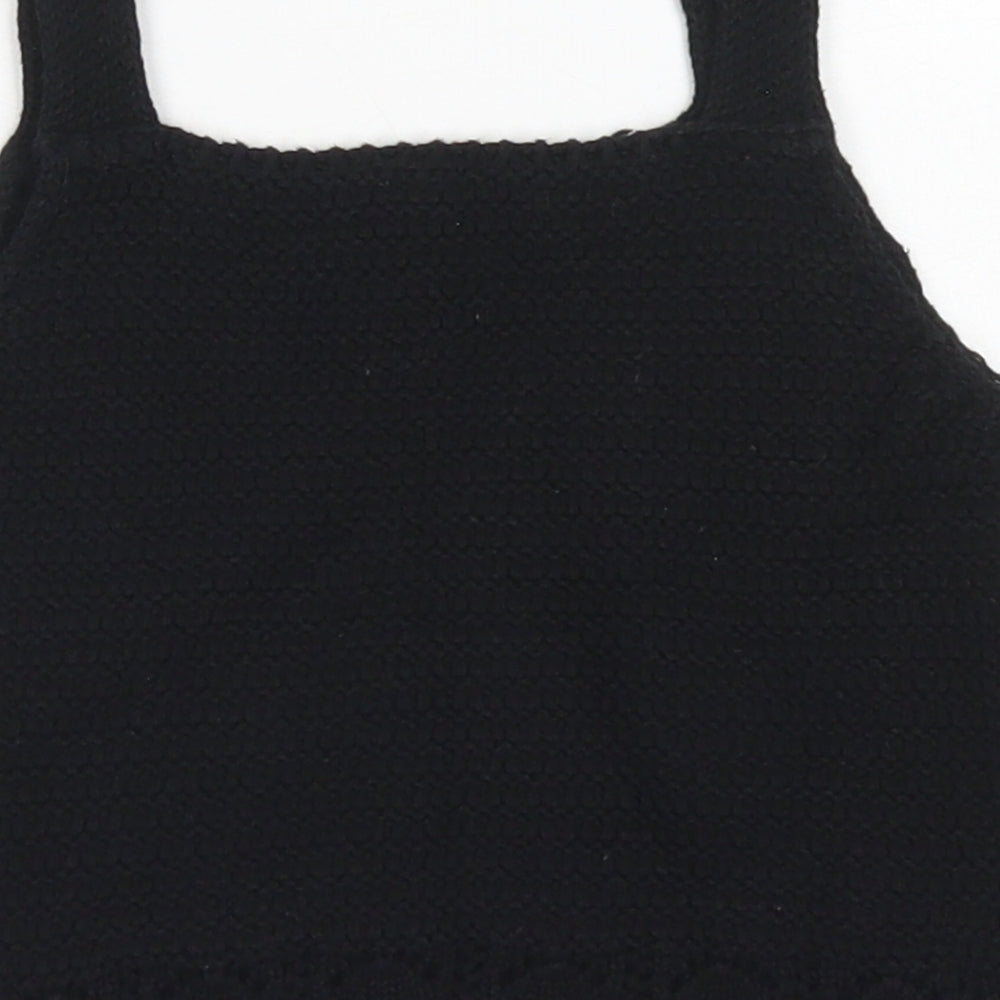 TU Girls Black Cotton Cropped Tank Size 5 Years Square Neck