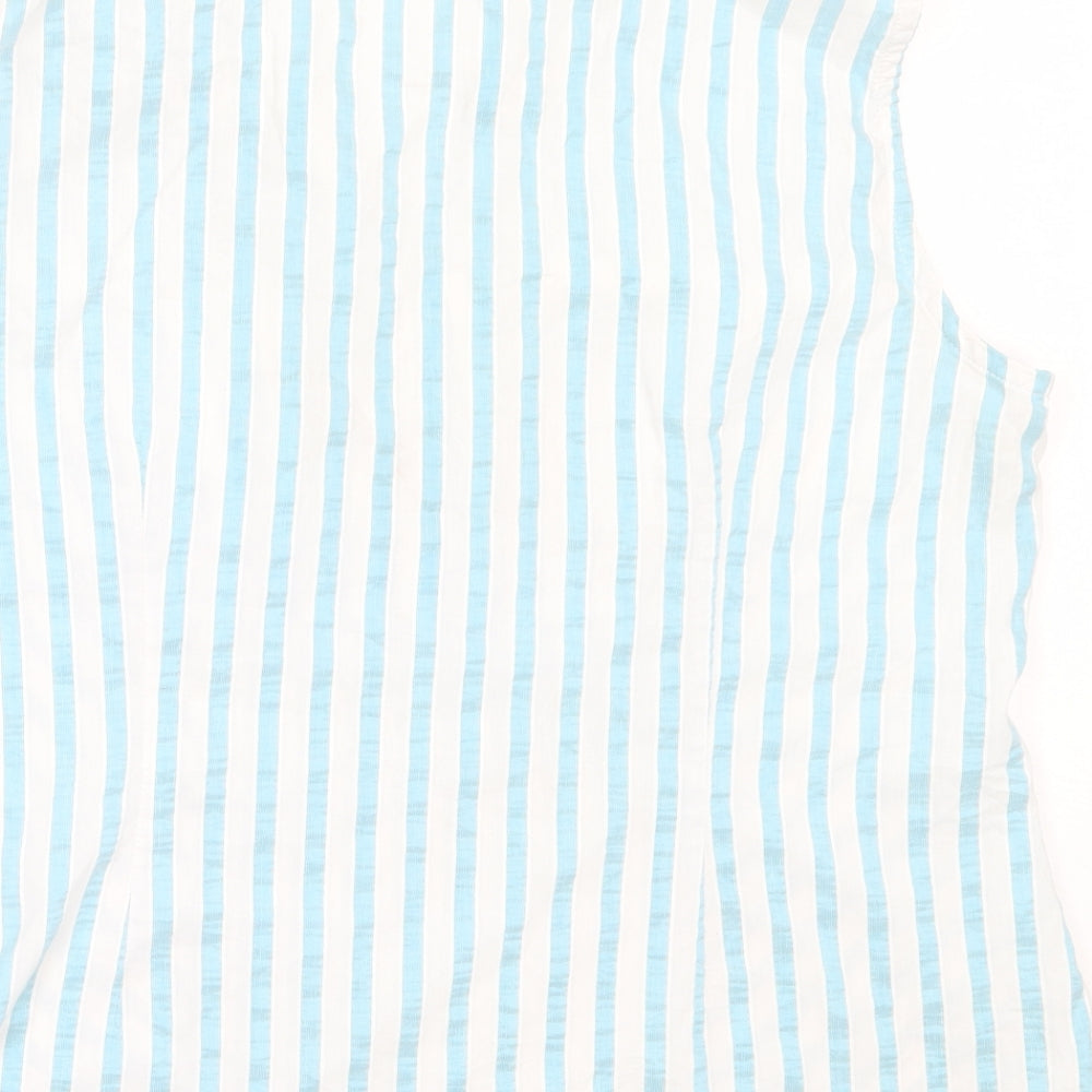 Womens UK Size 14 Marks and Spencer Blue Basic Button-Up