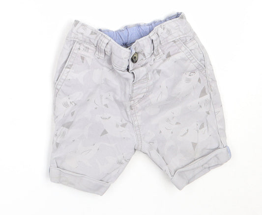 TU Boys Grey Cotton Cropped Trousers Size 12-18 Months