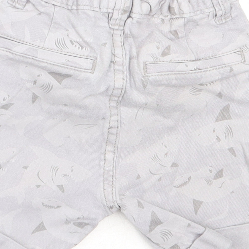 TU Boys Grey Cotton Cropped Trousers Size 12-18 Months