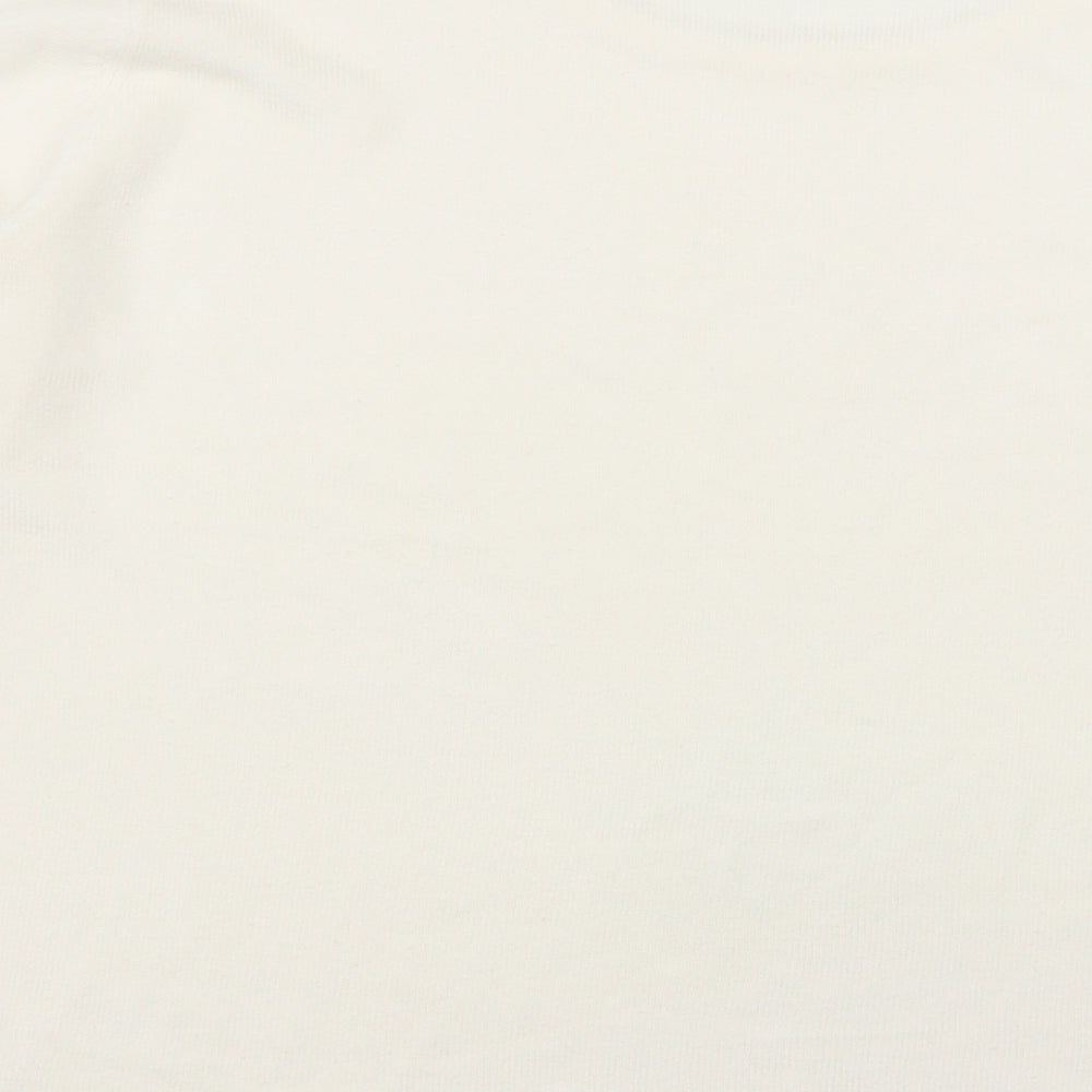 bonmarch Womens White Acrylic Pullover Sweatshirt Size L Pullover