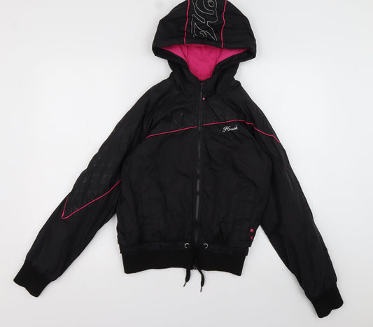 Womens UK Size 2XS Matalan Black Windbreaker Coat