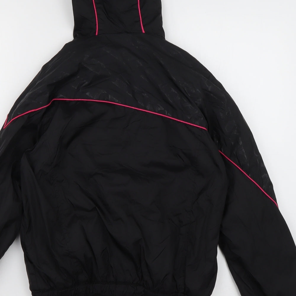 Brand and care label for Matalan women’s black windbreaker jacket size 2xs zip