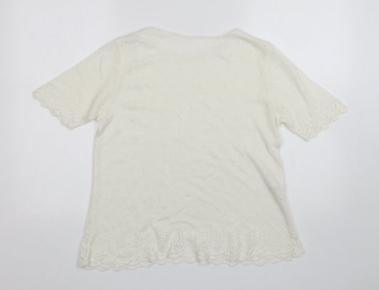 Womens UK Size 12 St Michael White Pullover Jumper