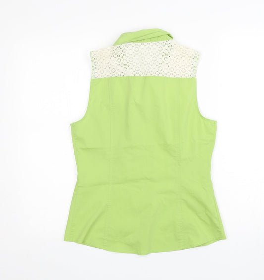 Womens UK Size 12 NEXT Green Basic Button-Up