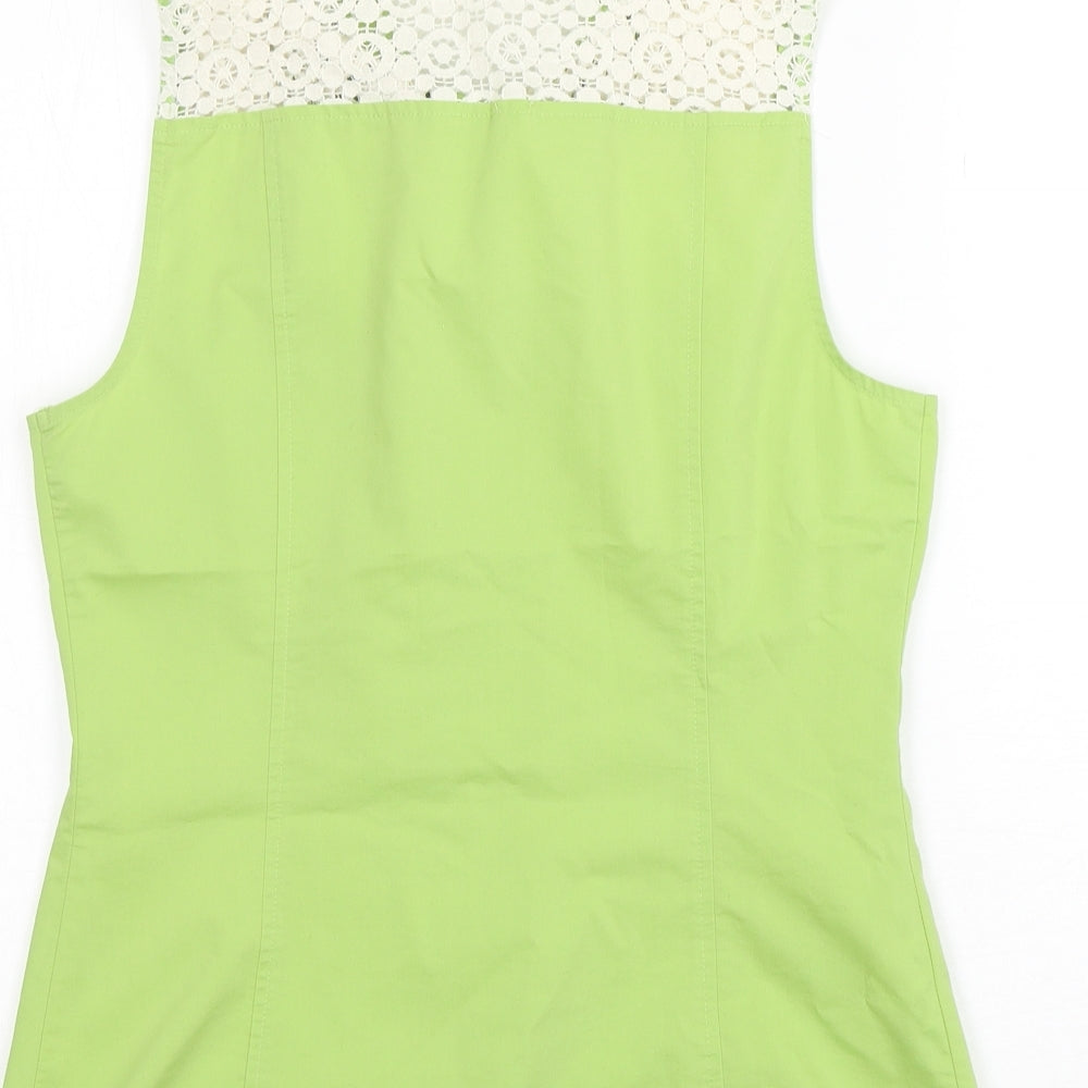 Womens UK Size 12 NEXT Green Basic Button-Up