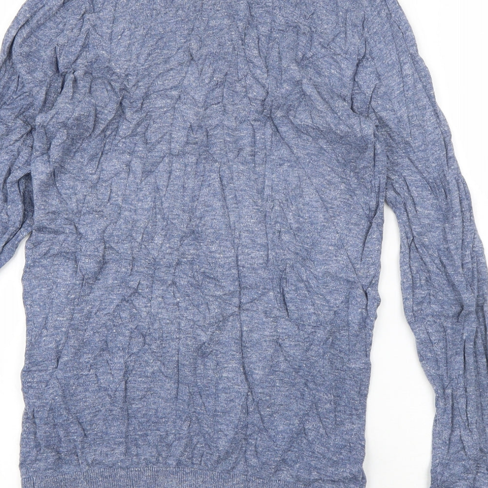 ASOS Mens Blue Collared Cotton Pullover Jumper Size M