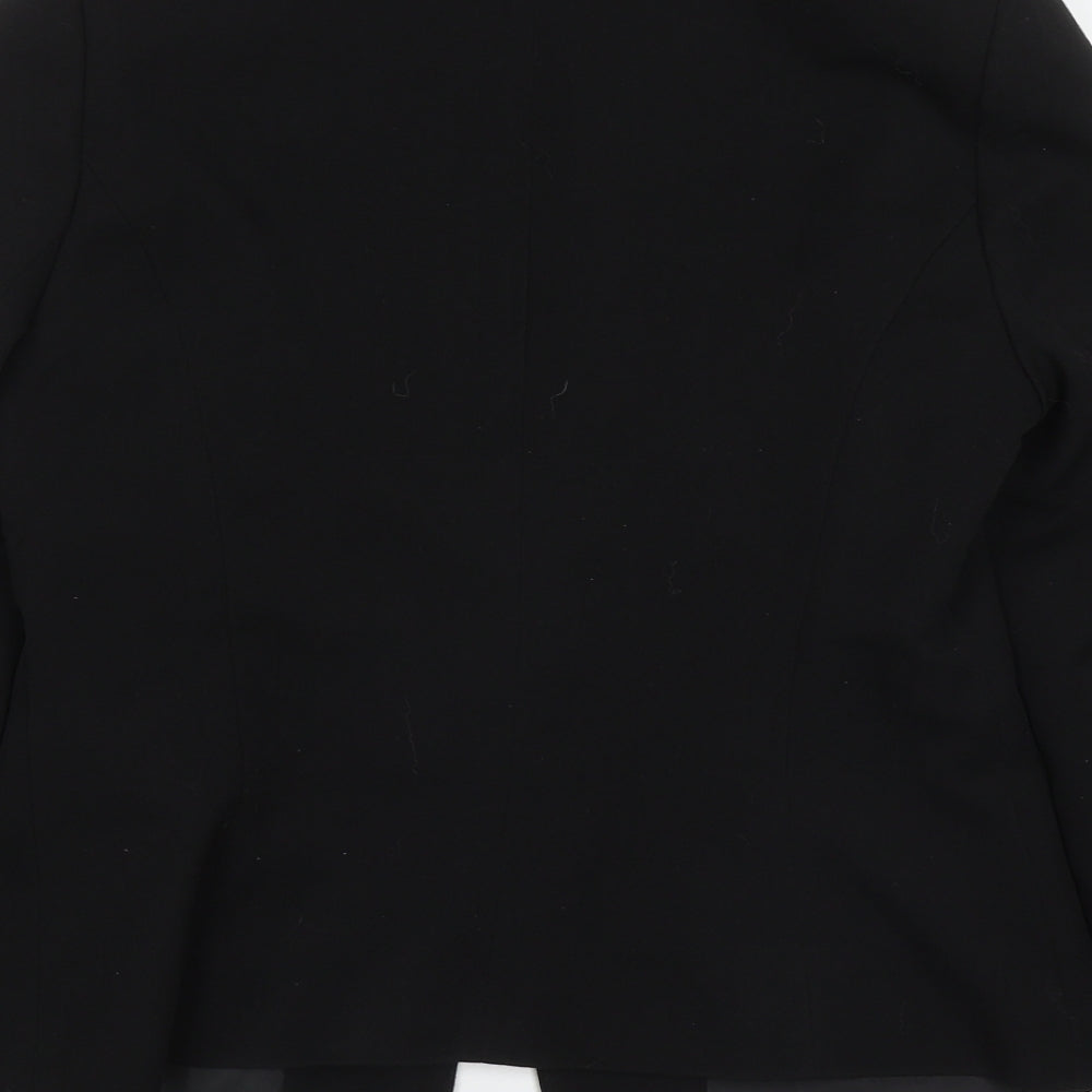 George Womens Black Polyester Jacket Suit Jacket Size 12