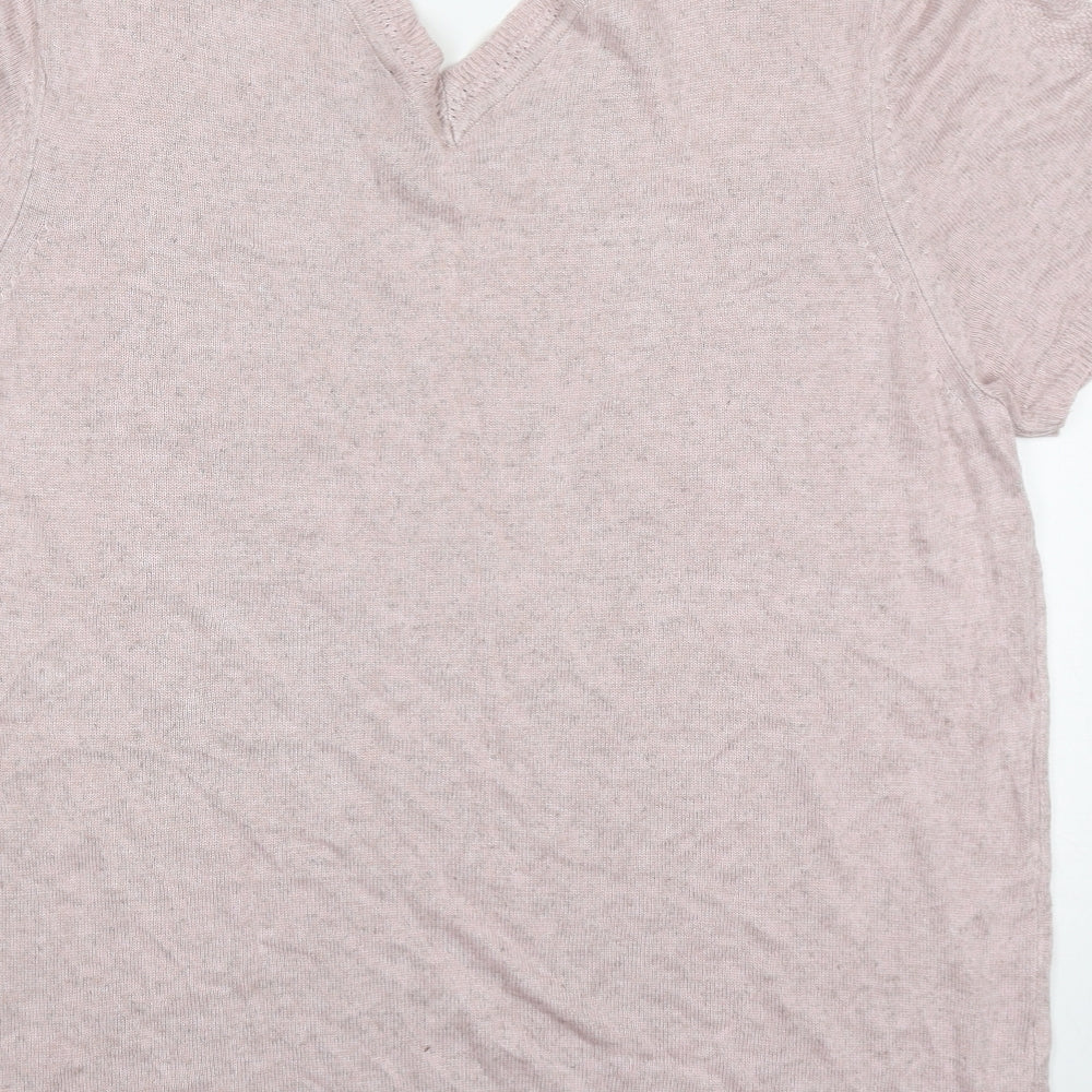 Kaleidoscope Womens Pink V-Neck Viscose Pullover Jumper Size 16