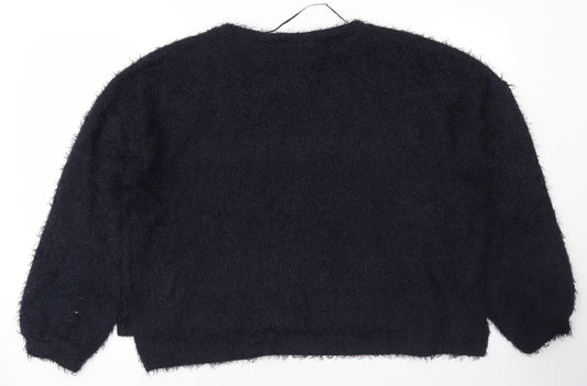 Primark Womens Blue Crew Neck Polyester Pullover Jumper Size L