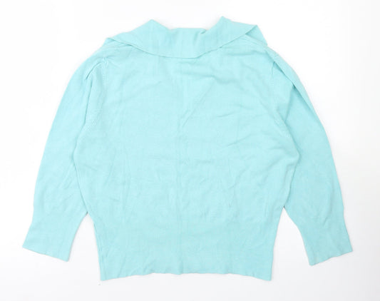 Womens UK Size L Nouveau Edition Blue Pullover Jumper